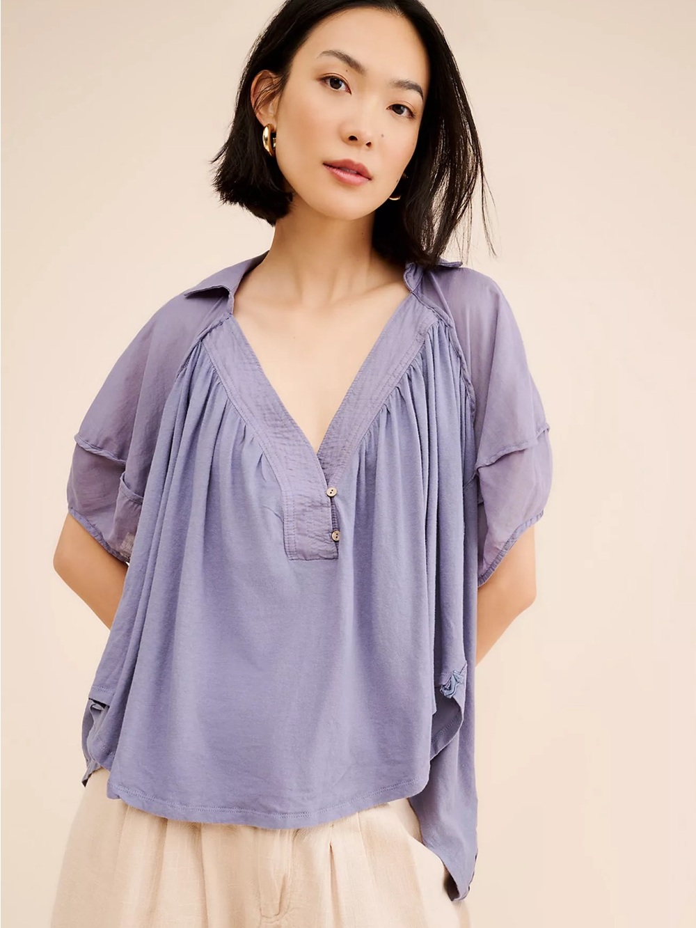 Free People Sunray Babydoll Top S